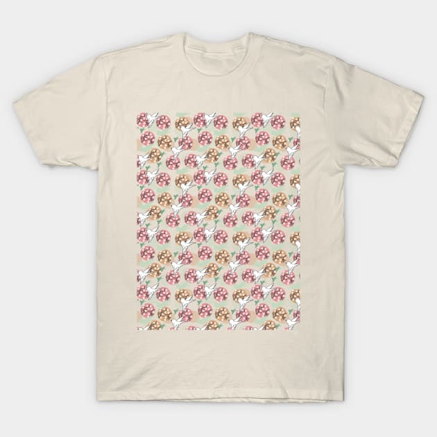 Geometric Nature Animal and Floral Pattern Art T-Shirt by FlinArt